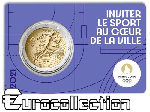 2 euro France 2021 Jeux Olympiques de Paris 2024 Coincard 4/5