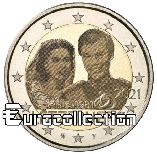 2 euro Luxembourg 2021 Mariage Grand Duc Henri version hologramme