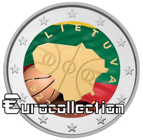 2 euro Lituanie 2022 Basket ball couleur 2