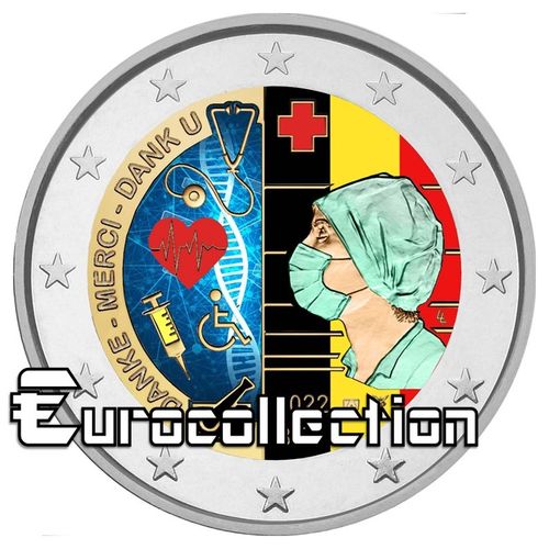 2 euro Belgique 2022 Soins Pandémie couleur 5
