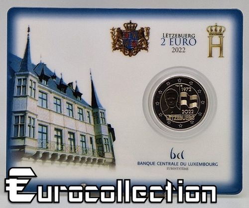 Coincard 2 euro Luxembourg 2022 Drapeau Luxembourgeois