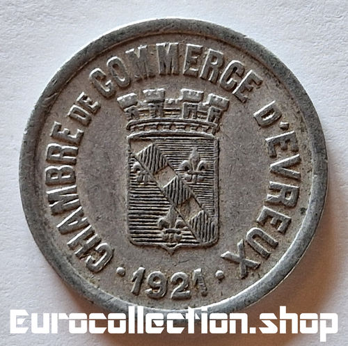25 centimes 1921 Evreux - Chambre de commerce