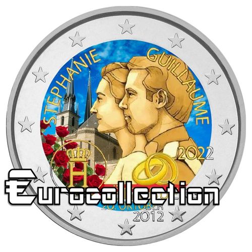 2 euro Luxembourg 2022 Mariage du couple héritier couleur 5