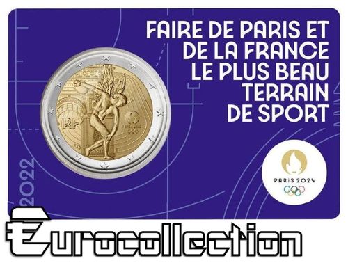 2 euro France 2022 Jeux Olympiques de Paris 2024 Coincard 4/5