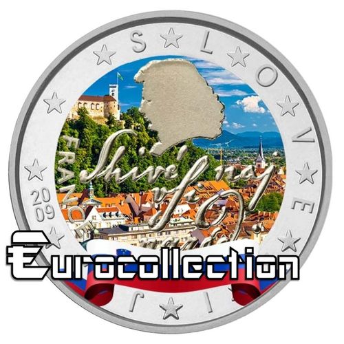 2 euro Slovenie 2009 France Preseren couleur 1