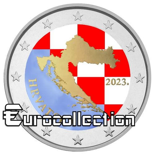 2 euro Croatie 2023 Carte de la Croatie couleur 3