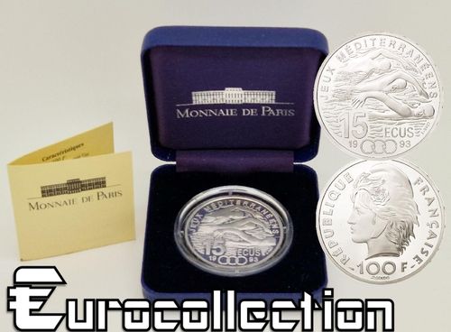 100 francs 15 Ecus 1993 Natation - Monnaie de Paris