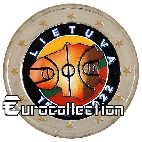 2 euro Lituanie 2022 Basket ball couleur 5