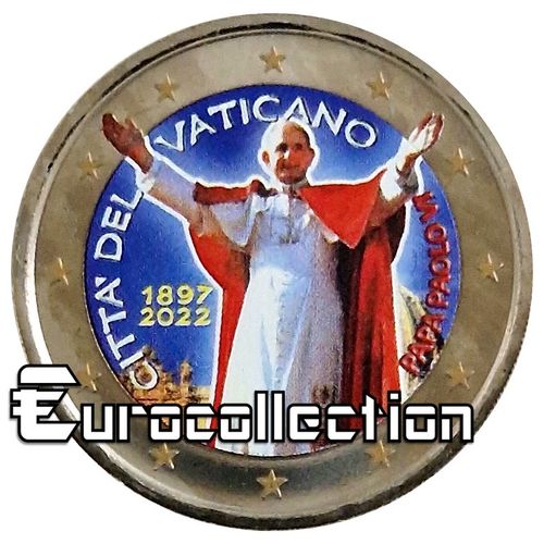 2 euro Vatican 2022 Pape Paul VI couleur 1