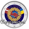 2 euro Lettonie 2023 Tournesol ukrainien couleur 2