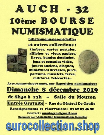 Auch Bourse Numismatique et autres collections 8 décembre 2019\\n\\n09/11/2019 11:51