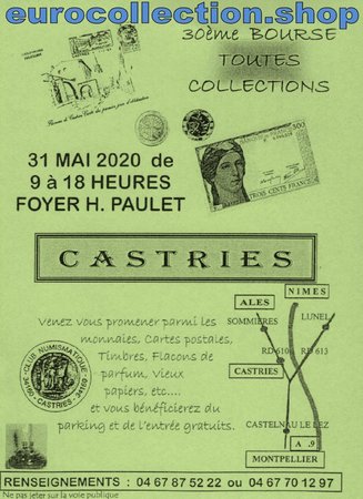 31 mai 2020 - 30ème Bourse toutes collections à Castries (34) Foyer H. Paulet - 35 avenue de Sommières\\n\\n14/02/2020 11:00